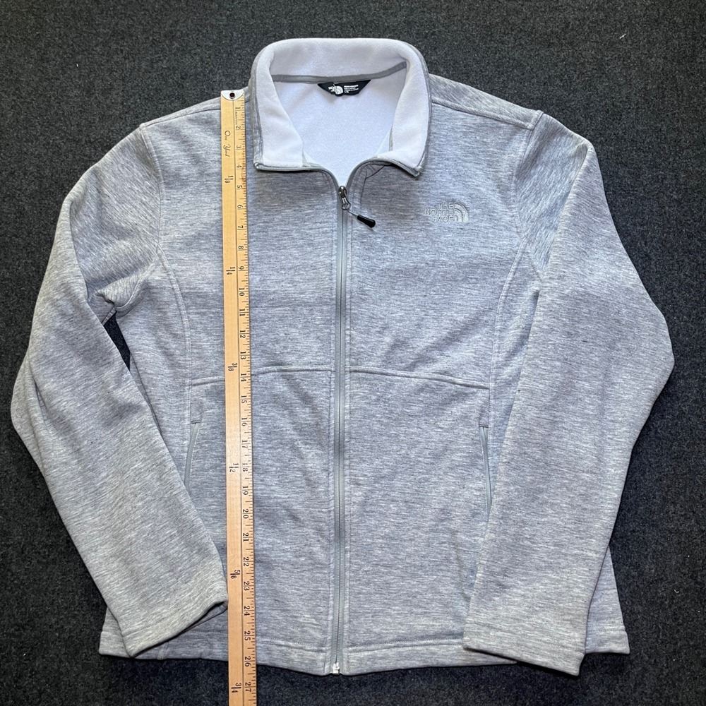 The North Face Fleece Jacket Mens Large Gray Excellent Full Zip Mock Neck - Picture 7 of 7